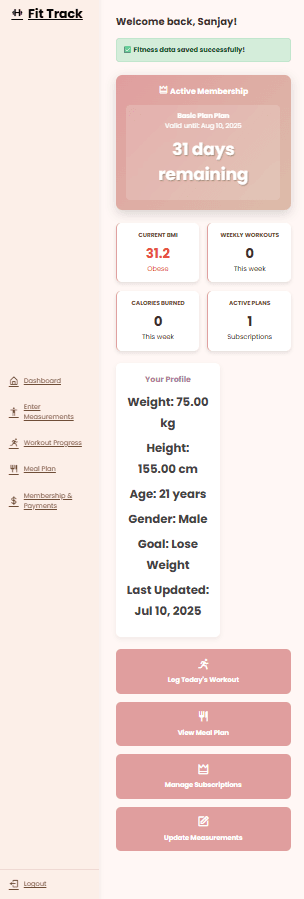 FitTrack screenshot 1